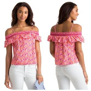 Vineyard Vines Shell Off The Shoulder Top in Pink Size XS